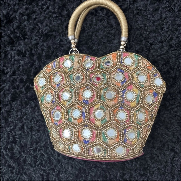 Handbags - Embellished Multicolor Handbag